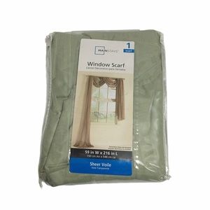 Mainstays sage green window scarf 58”W x 216” in